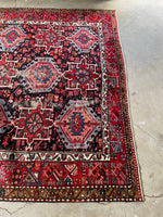 8'5 x 12'3 Midnight Blue Ground Tribal Persian Rug #3204 / Antique Persian Gharajeh Karaja rug