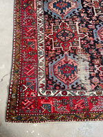 8'5 x 12'3 Midnight Blue Ground Tribal Persian Rug #3204 / Antique Persian Gharajeh Karaja rug