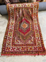 Antique Turkish Scatter Rug / 3'8 x 5'8 Turkish Rug #3211