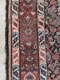 3'7 x 16'6 Antique Worn Persian Runner with Rust Border #3055