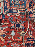 9x11 Antique Persian Heriz Rug #3219