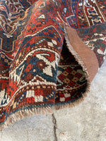 Small Vintage Persian Rug / 3'7 x 4'10 Antique Persian Shiraz Rug #3222