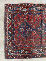 Small Vintage Persian Rug / 3'7 x 4'10 Antique Persian Shiraz Rug #3222