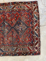 Small Vintage Persian Rug / 3'7 x 4'10 Antique Persian Shiraz Rug #3222