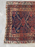 Worn Antique Persian Afshar Rug / 4'4 x 5'7 Rug #4423
