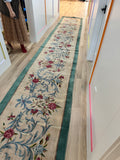 Long Vintage Floral Rug Runner / Antique Persian Runner #1986 / 3x20 Vintage Runner