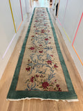Long Vintage Floral Rug Runner / Antique Persian Runner #1986 / 3x20 Vintage Runner