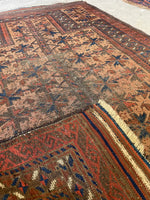 Antique Baluch Prayer Rug /  2'7 x 3'10 Persian Rug #3314