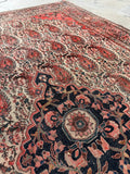 Floral and Paisley Fine Antique Persian Ferahan Rug / 4'2 x 6'5 Rug #3583ML
