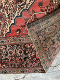 Floral and Paisley Fine Antique Persian Ferahan Rug / 4'2 x 6'5 Rug #3583ML