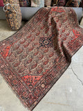 Floral and Paisley Fine Antique Persian Ferahan Rug / 4'2 x 6'5 Rug #3583ML