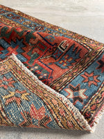 Skinny Persian Vintage Runner / 2'11 x 11'1 Antique Heriz Runner #4122