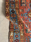 Skinny Persian Vintage Runner / 2'11 x 11'1 Antique Heriz Runner #4122