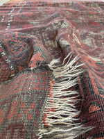 4x7 Worn Vintage Rug / 4' x 6'6 Nomadic Baluch rug #2141