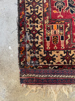 3' x 4'2 Vintage Baluchi rug #2254 / 3x4 Vintage Rug