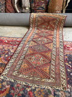 Antique Persian Tribal Runner / 3' x 6'5 Persian Runner #3320