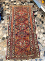 Antique Persian Tribal Runner / 3' x 6'5 Persian Runner #3320