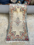 2x4 Antique Worn Persian Kerman Rug #1726