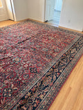 Large Vintage Persian Mahal Rug / 10’6 x 13’4 Persian Rug #3925