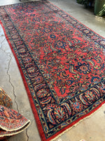 Long and Lean Gallery Sized Persian Rug / 6'9 x 15' Persian Sarouk Rug #3579