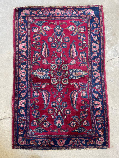 2x3 Antique Persian Sarouk Rug #3077 / 2x3 Persian Rug