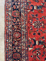 Brick Red-Orange Antique Persian Lilihan Rug  / 9'6 x 11'10 Persian Rug #3323
