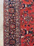Brick Red-Orange Antique Persian Lilihan Rug  / 9'6 x 11'10 Persian Rug #3323