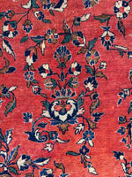 Brick Red-Orange Antique Persian Lilihan Rug  / 9'6 x 11'10 Persian Rug #3323