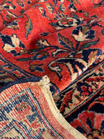 Brick Red-Orange Antique Persian Lilihan Rug  / 9'6 x 11'10 Persian Rug #3323