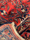 Brick Red-Orange Antique Persian Lilihan Rug  / 9'6 x 11'10 Persian Rug #3323