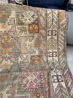 Worn Antique Rug / 3x5 Distressed Rug 