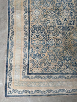 4x6 Muted Ivory and Blue Antique Persian Rug #4223ML