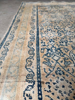 4x6 Muted Ivory and Blue Antique Persian Rug #4223ML