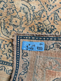 4x6 Muted Ivory and Blue Antique Persian Rug #4223ML
