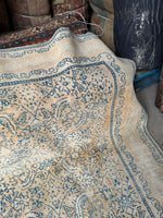 4x6 Muted Ivory and Blue Antique Persian Rug #4223ML