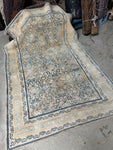 4x6 Muted Ivory and Blue Antique Persian Rug #4223ML