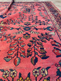 8x10 Hot Coral Antique Persian Mahal #3228