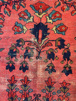 8x10 Hot Coral Antique Persian Mahal #3228