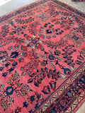 8x10 Hot Coral Antique Persian Mahal #3228