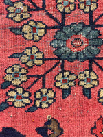 8x10 Hot Coral Antique Persian Mahal #3228