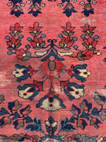 8x10 Hot Coral Antique Persian Mahal #3228