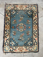 Small Antique Chinese Fette Rug / 2x3 Powder Blue Chinese Fette Rug #3332ML