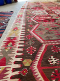 4'8 x 13'8 Antique Flat Weave Kilim #2959