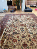 9x12 Worn Persian Rug / Sultanabad Mahal #3945