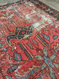 8x11 Worn Antique Persian Heriz Rug #3229