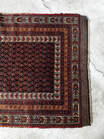 Small Worn Persian Rug / 3'4 x 4'8 Antique Afshar Rug #3595