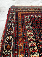 Small Worn Persian Rug / 3'4 x 4'8 Antique Afshar Rug #3595