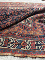 Small Worn Persian Rug / 3'4 x 4'8 Antique Afshar Rug #3595