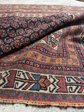 Small Worn Persian Rug / 3'4 x 4'8 Antique Afshar Rug #3595