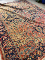 9x12 Antique Persian Heriz Rug #2970ML